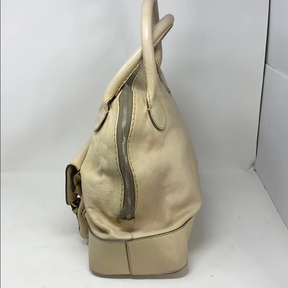 Chloe Edith XL Dome Beige Calfskin Bowler Bag